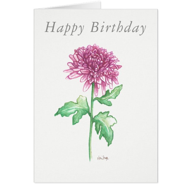 Blank birthday card November birth flowers (Vorne)