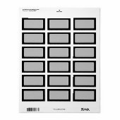 Blank Black Address Labels Adressaufkleber (Vorne)