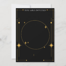 Blank-Black- und Gold-Stars individuell anpassbar Einladung
