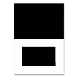 Blank Black & White Tented Name Platzkarte Tischnummer