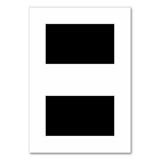 Blank Black & White Tented Name Platzkarte Tischnummer (Vorderseite)