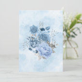 Blank Blale Blue Watercolor Blume Ankündigung (Stehend Vorderseite)