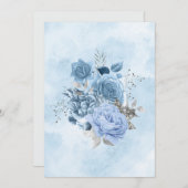 Blank Blale Blue Watercolor Blume Ankündigung (Vorne/Hinten)