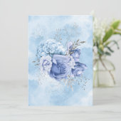 Blank Blale Blue Watercolor Blume Ankündigung (Stehend Vorderseite)