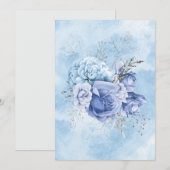 Blank Blale Blue Watercolor Blume Ankündigung (Vorne/Hinten)