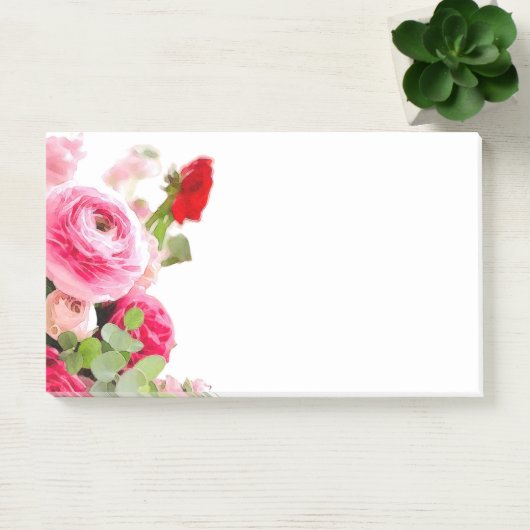 Blank-Blank-Rose-Blume Post-it Klebezettel (Büro)