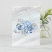 Blank blass Blue Watercolor-Blume Ankündigung (Stehend Vorderseite)