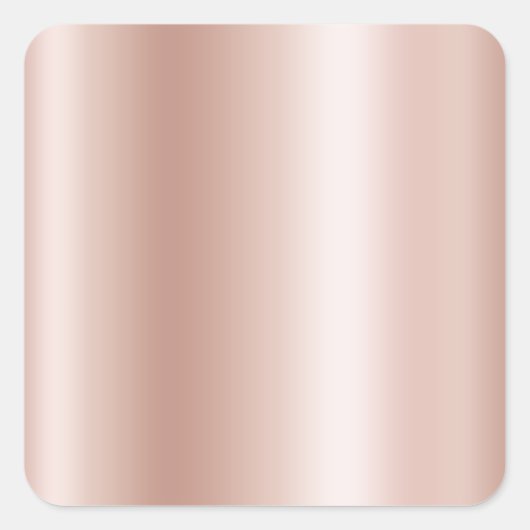 Blank blass Rose Gold Ombre Foil Quadratischer Aufkleber (Vorderseite)