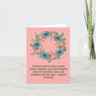 Blank Blue Blumen Watercolor Floral Wreath Karte