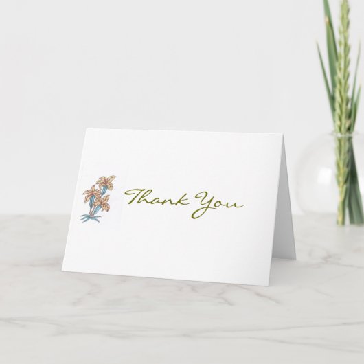 Blank Blume Dankeschön Karte (Vorderseite)