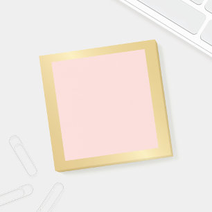 Blank Blush Pink und Imitate Gold Foil Post-it Klebezettel