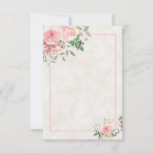 Blank Blush rosa Aquarellfarben Blütenhochzeit Inv Einladung (Vorderseite)