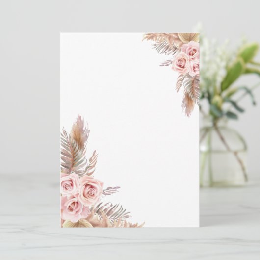Blank-Boho-Karte Save The Date (Stehend Vorderseite)