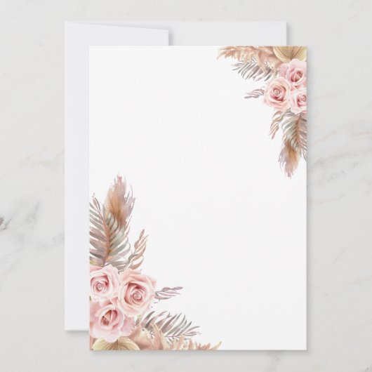 Blank Boho Wedding Stationary Einladung (Vorderseite)