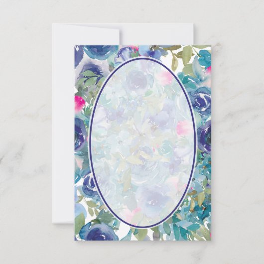 Blank Budget Blauer Blumenstrauß Hochzeit Einladung (Vorderseite)