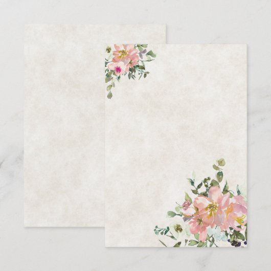 Blank Budget Blush and eggshell Blumenhochzeit Einladung (Vorne/Hinten)
