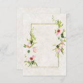Blank Budget Blush and White Bloral Hochzeit Einladung (Vorne/Hinten)