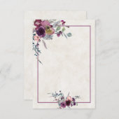 Blank Budget Burgundy und rosa Blumenhochzeit Inv Einladung (Vorne/Hinten)