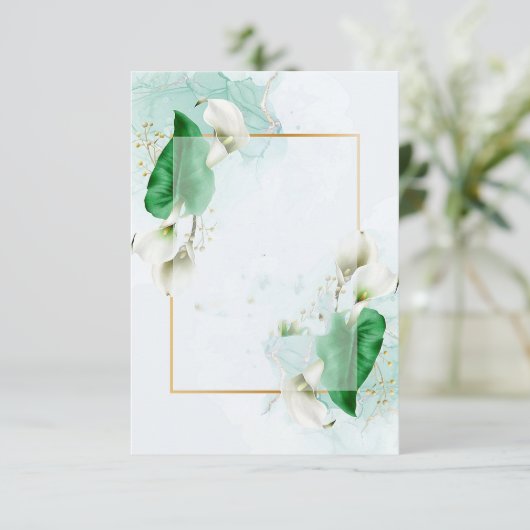 Blank Budget Elegant calla lilies ehe Einladung (Stehend Vorderseite)