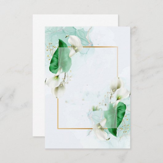 Blank Budget Elegant calla lilies ehe Einladung (Vorne/Hinten)