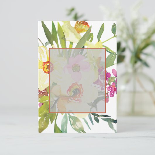 Blank Budget Elegant daffodils Hochzeit Einladung (Stehend Vorderseite)