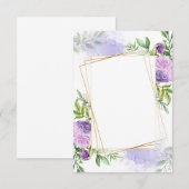 Blank Budget Elegante lila Hochzeit Einladung (Vorne/Hinten)