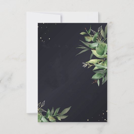 Blank Budget Elegantes Grün auf schwarzer Hochzeit Einladung (Vorderseite)