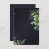 Blank Budget Elegantes Grün auf schwarzer Hochzeit Einladung (Vorne/Hinten)