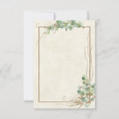 Blank Budget Eukalyptus und Gold Hochzeit Invitati Einladung (Vorderseite)