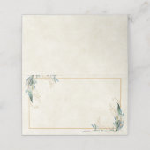 Blank Budget Eukalyptus und Goldhochzeit Platzkarte (Außenseite Aufgefaltet)