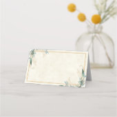 Blank Budget Eukalyptus und Goldhochzeit Platzkarte (Vorderseite)