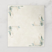 Blank Budget Eukalyptus und Goldhochzeit Platzkarte (Außenseite Aufgefaltet)