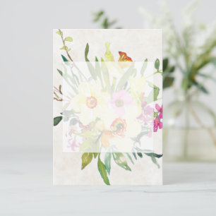 Blank Budget Frühlingsnarzissenstrauß Hochzeit  Einladung