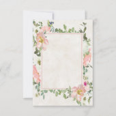 Blank Budget Hübsch rosa Blumenrahmen Hochzeit Inv Einladung (Vorderseite)