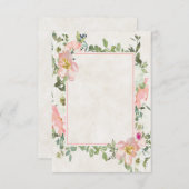 Blank Budget Hübsch rosa Blumenrahmen Hochzeit Inv Einladung (Vorne/Hinten)
