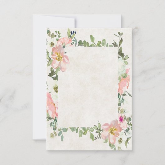 Blank Budget Hübsch rosa Blütenrahmen Hochzeit Einladung (Vorderseite)