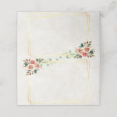 Blank Budget Hübsche Rose und Goldhochzeit Platzkarte (Außenseite Aufgefaltet)