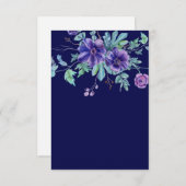 Blank Budget Lila und blau Blumen Hochzeit Einladung (Vorne/Hinten)