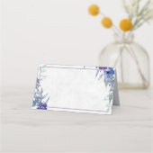 Blank Budget Lila und blau Blumen Hochzeit Platzkarte (Vorderseite)
