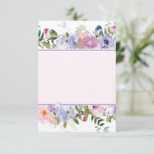 Blank Budget Lila und blau Wasserfarbenhochzeit Einladung (Stehend Vorderseite)