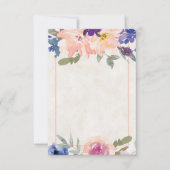 Blank Budget Orange und blauen Blumen Hochzeit Inv Einladung (Vorderseite)