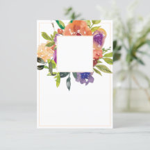 Blank Budget Orange und lila Blumenhochzeit