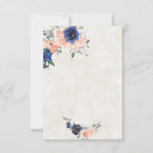 Blank Budget Peach and Blue Blumenhochzeit Einladung (Vorderseite)