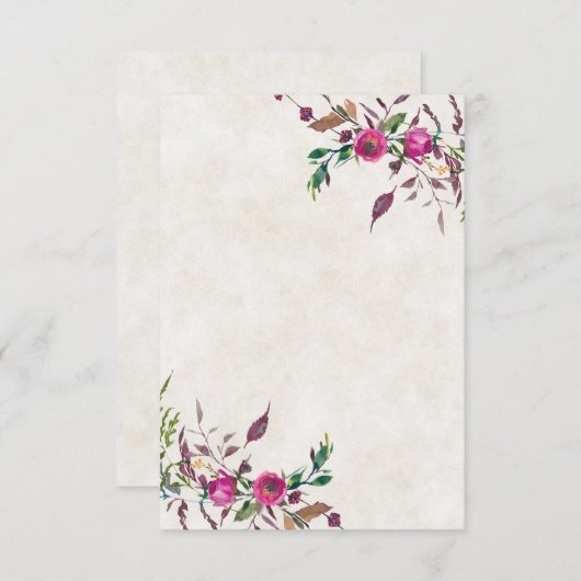 Blank Budget Rosa Blütenhochzeit Einladung (Vorne/Hinten)