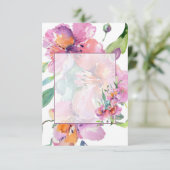 Blank Budget Rosa und lila Blumenhochzeit Einladung (Stehend Vorderseite)