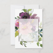 Blank Budget Rosa und lila Blumenhochzeit Einladung (Vorderseite)
