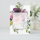 Blank Budget Rosa und lila Blumenhochzeit Einladung (Stehend Vorderseite)
