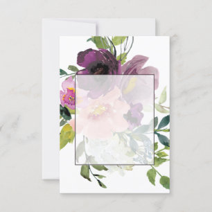 Blank Budget Rosa und lila Blumenhochzeit Einladung