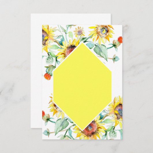 Blank Budget Sonnenblumen Hochzeit Einladung (Vorne/Hinten)