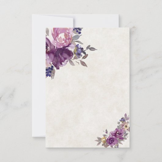 Blank Budget Violet Aquarellfarben Blumenzehen Einladung (Vorderseite)